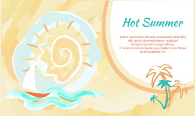 Sıcak yaz Poster soyut gökyüzü ve Yelkenli ile