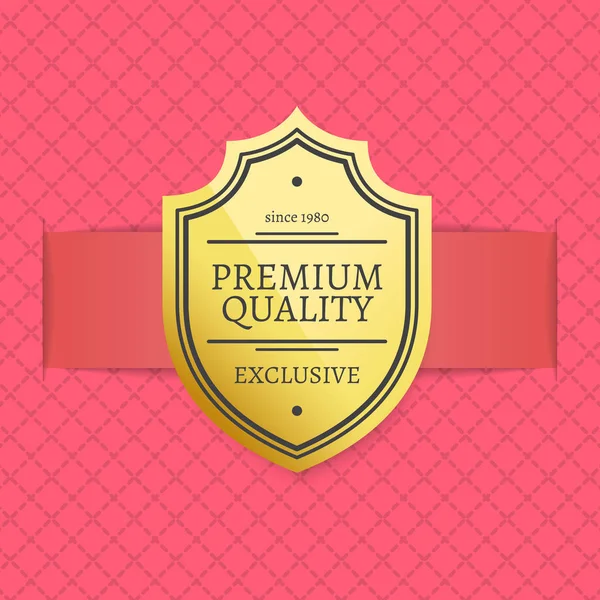 Calidad Premium Golden Label Vector Illustration — Vector de stock
