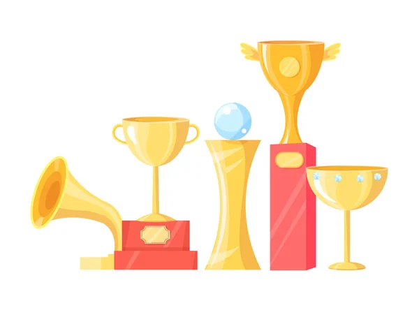 Prix et trophées Icônes Set Illustration vectorielle — Image vectorielle