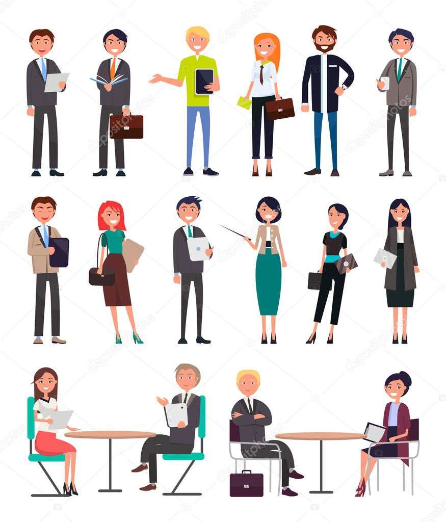 Business People in Office Clothes Characters Set