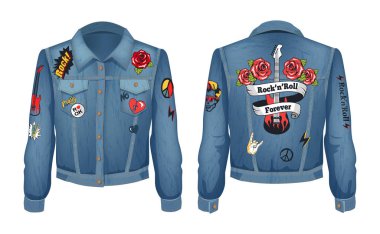 Rock-n-Roll sonsuza kadar vektör çizim ceket