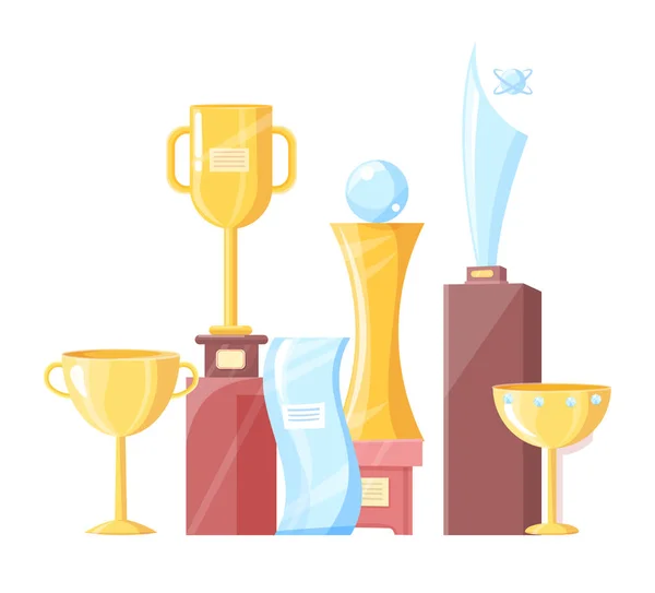 Awards Set Recognition Icons Vector Illustration — Stock Vector