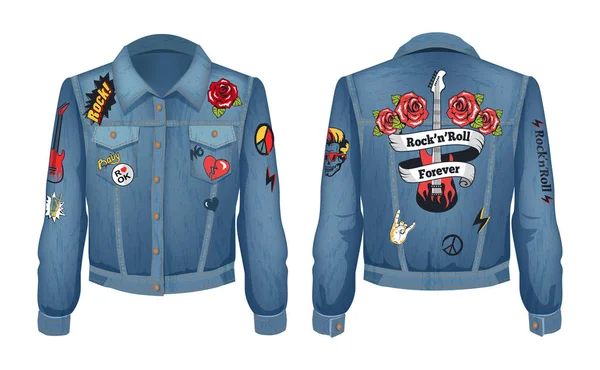 Rock-n-Roll Forever Jacket Vector Illustration - Stok Vektor