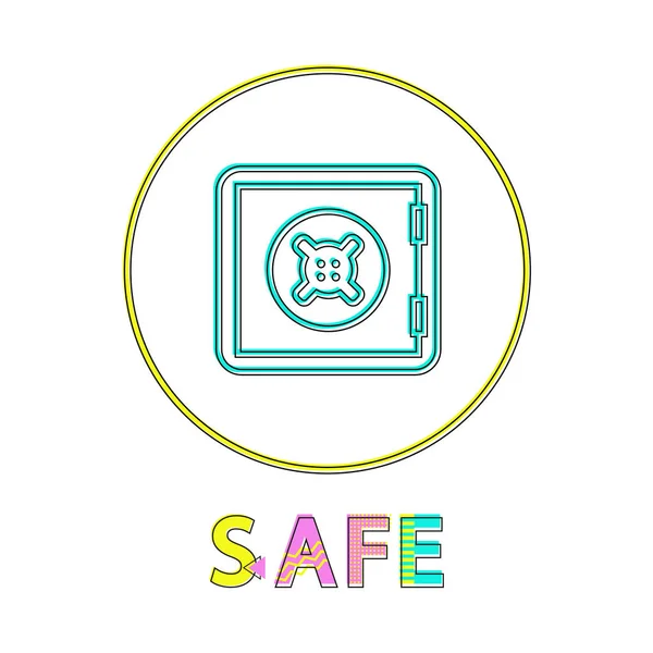 Logotype sûr avec bordure ronde Affiche colorée — Image vectorielle