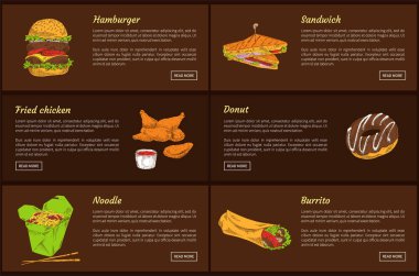 Hamburger ve erişte vektör çizim ayarla