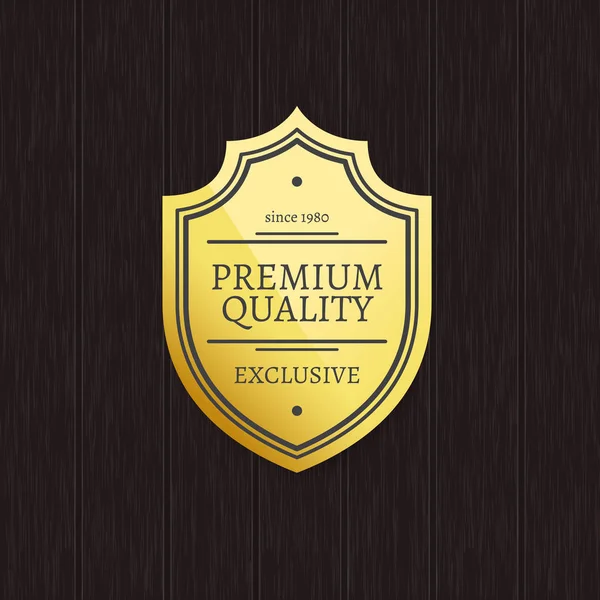 Etiqueta de oro de calidad premium de gran elección con texto — Vector de stock