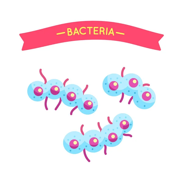 Microbio bacteriano o virus bajo el cartel del microscopio — Vector de stock