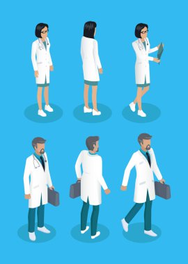 Doktorlar adam ve kadın Builder vektör çizim
