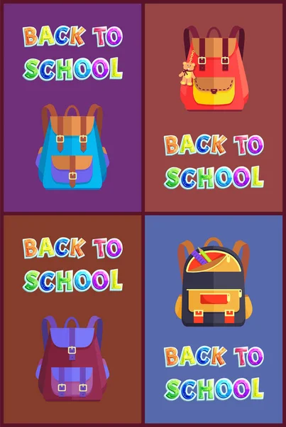 Назад в школьный рюкзак — стоковый вектор