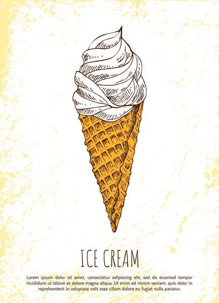 Παγωτό Sweety νόστιμα πολύχρωμο διάνυσμα αφίσα — Διανυσματικό Αρχείο