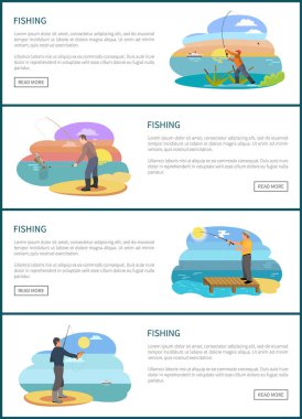 Balıkçılık Spotlar açılış sayfası için adam durumlarda