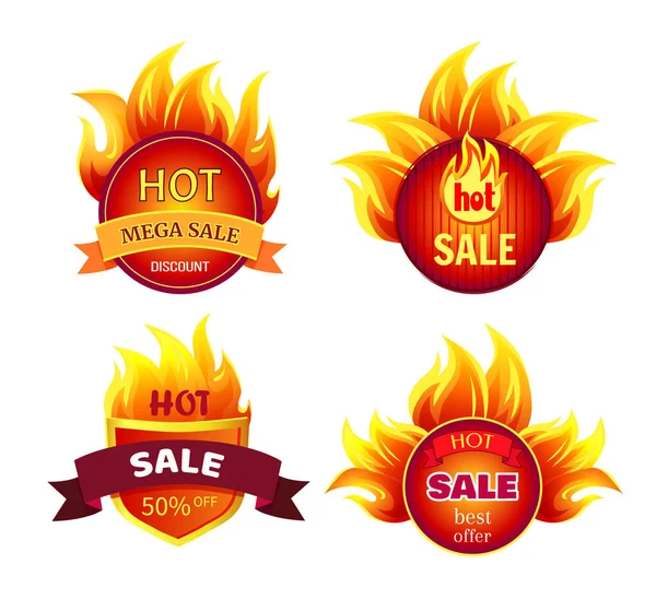 Mega Sale Hot Discounts, Best Offer 50 Percent Off — Stock Vector