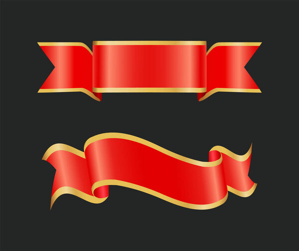 Полосы с красными баннерами на ленте
