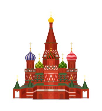 Moskova St Basil Katedrali vektör çizim