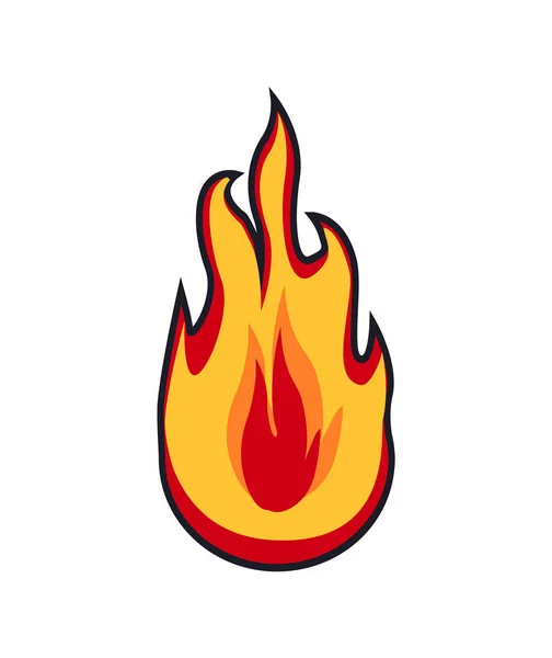 Parche de fuego Primer plano Logotipo Vector Ilustración — Vector de stock