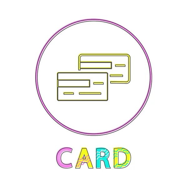 Método de pago de la tarjeta Estilo Lineout Icono enmarcado — Vector de stock