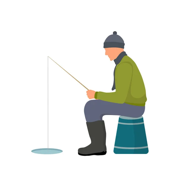 冬釣りカラフルなカード ベクトル イラスト — ストックベクタ