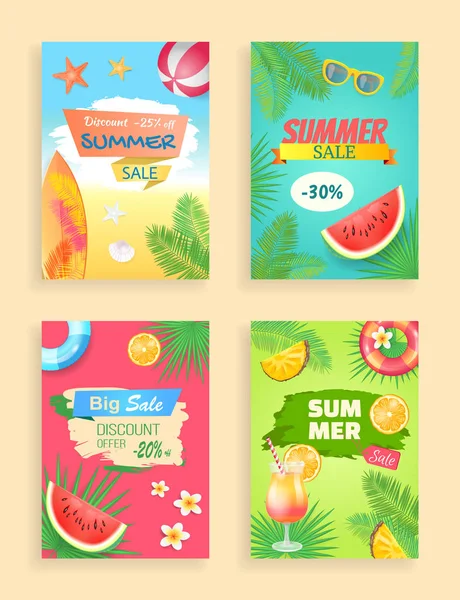 Zomer verkoop Vector Banner promotie Leaflet voorbeeld — Stockvector