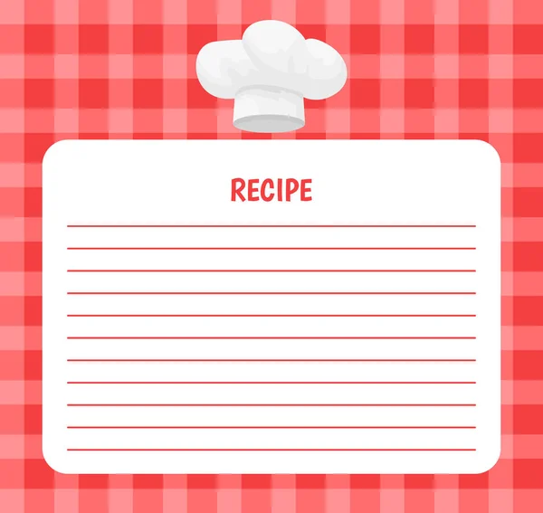 Ricetta Cappello Chef Icona Notebook vettoriale Illustrazione — Vettoriale Stock