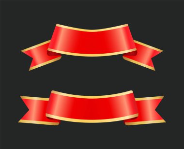 Şerit kırmızı bayrak çizgili Set vektör çizim