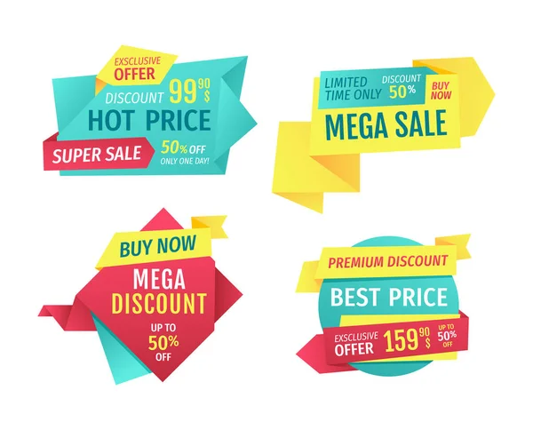 Sonderangebot Banner Set, Vektor Design Icons — Stockvektor