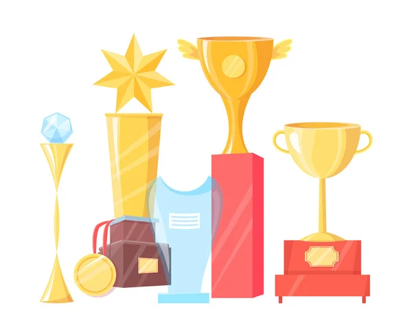 Collection of Various Awards Vector Illustration — Stock Vector