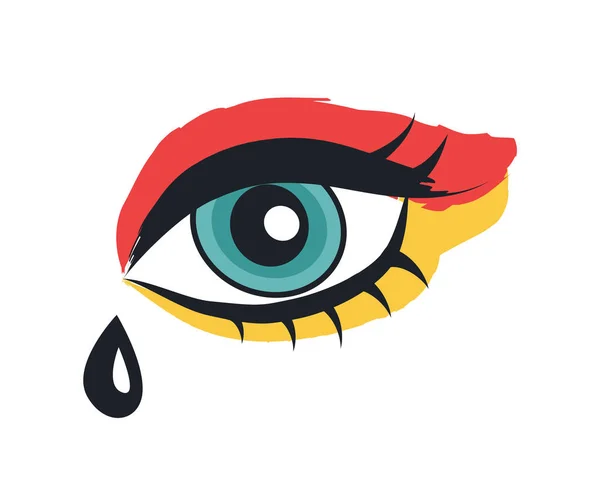 Ojo con maquillaje Rock Theme Vector Illustration — Vector de stock