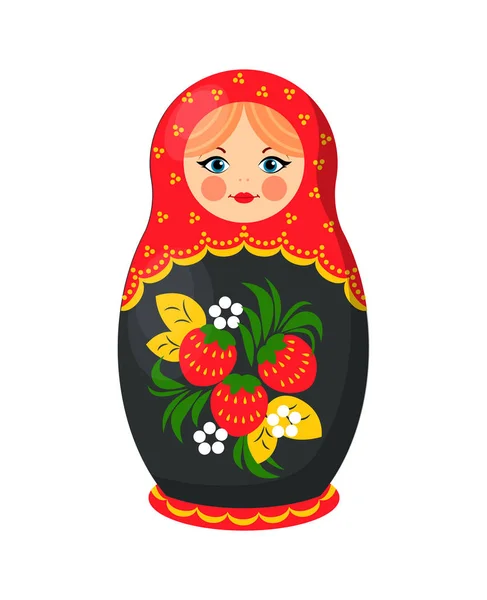 Russian Nesting Doll Closeup Vector Illustration — Stock Vector