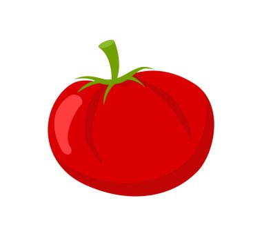 Domates olgun Veggie izole beyaz vektör simge üzerinde