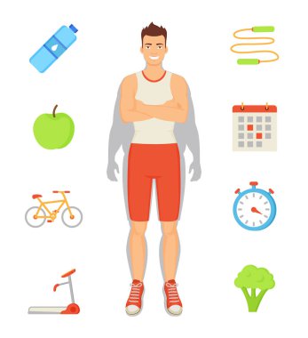 Adam sportif faaliyetleri vektör çizim ayarla