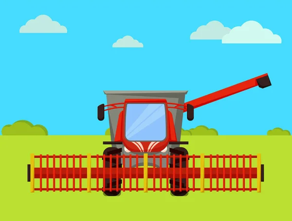 Combine la ilustración vectorial de la máquina agrícola — Vector de stock