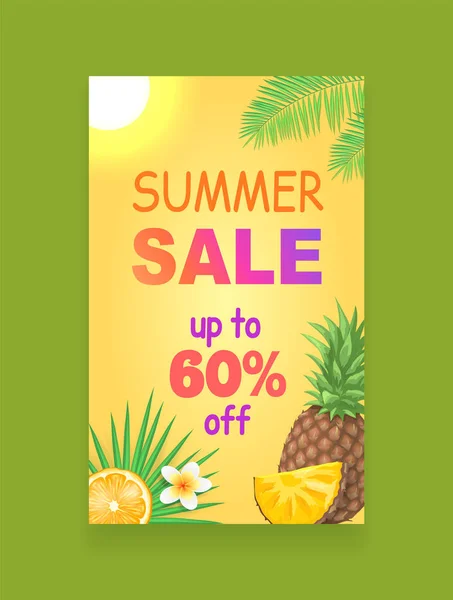 Summer Sale Vector Banner Promoção Folheto Amostra —  Vetores de Stock