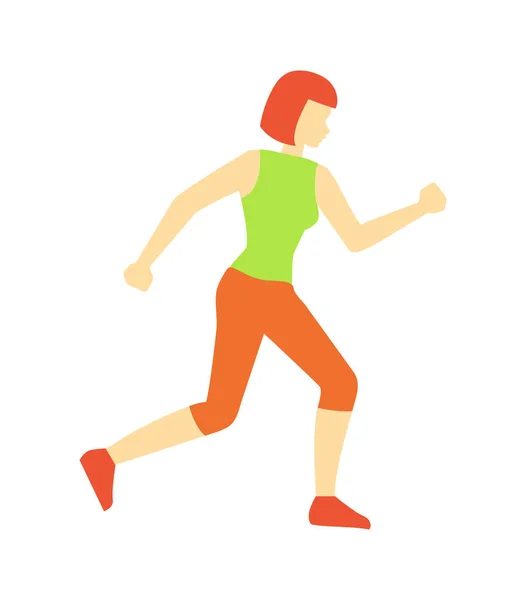 ベクトル図をジョギング ランニングの女性のスポーツ — ストックベクタ
