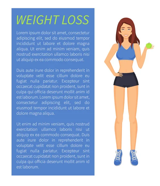 Perdita di peso Sport e dieta Vector Illustrazione — Vettoriale Stock