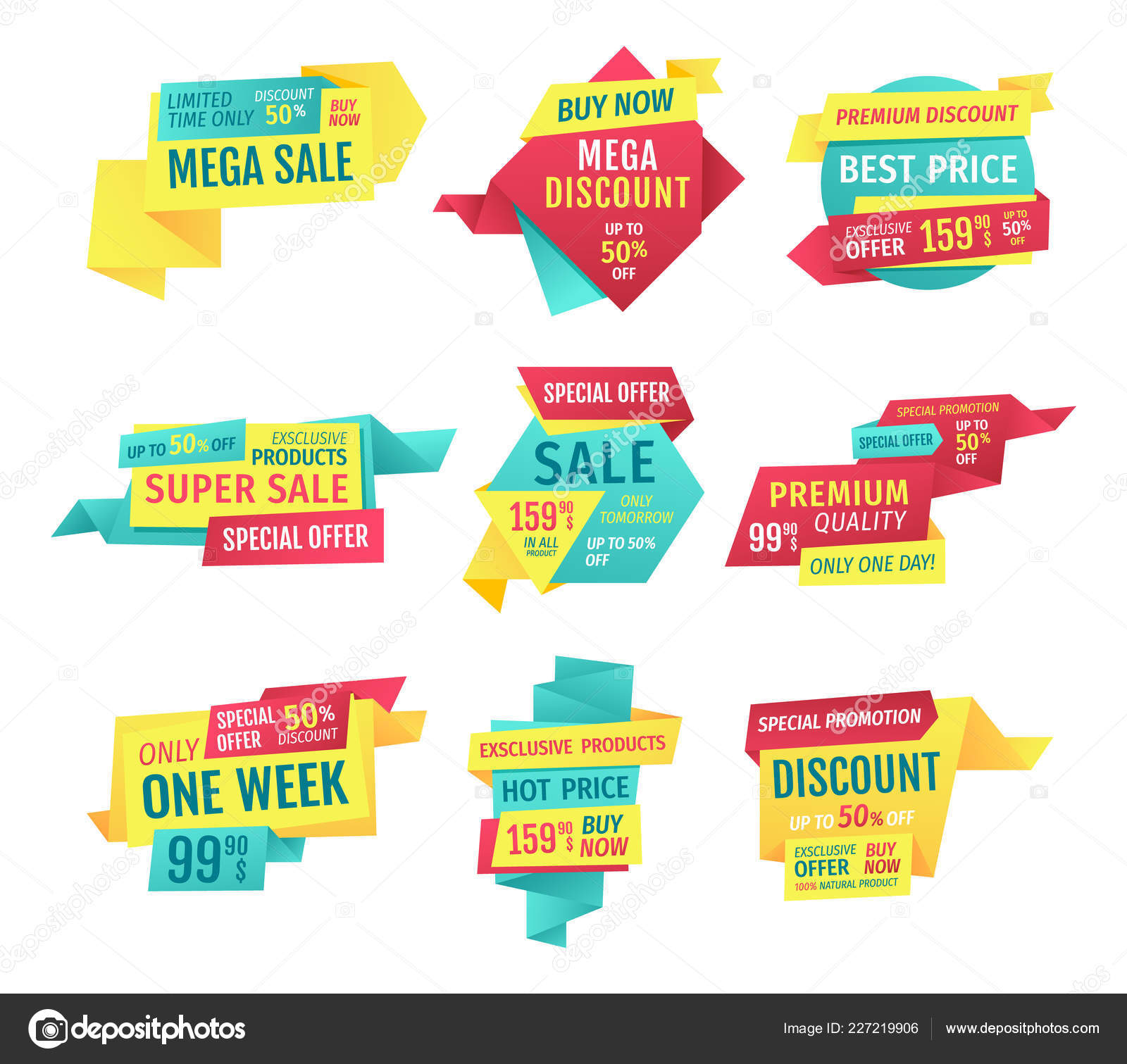 Oferta especial banners set, vector iconos diseño — Vector Oferta especial banners set, vector iconos diseño — Vector