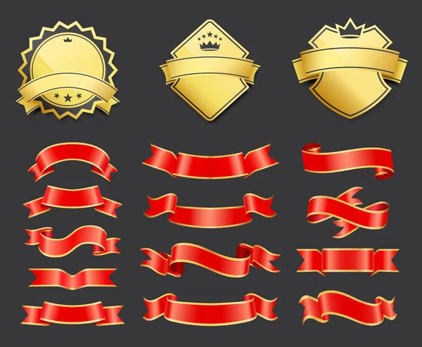 Arma altın şeritler dekorasyon vektör ile — Stok Vektör