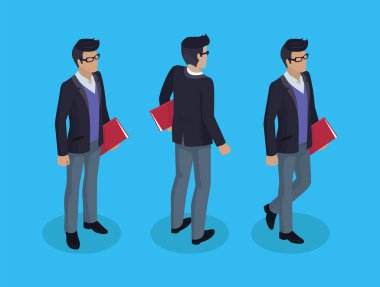 İşadamı belgeleri vektör çizim ile