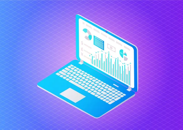 Digital Analytics on Screen Vector Illustration