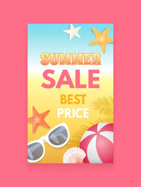Summer Sale Vector Banner Promoção Folheto Amostra —  Vetores de Stock