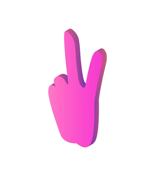 Fred och Victory Sign Hand gest ikonen vektor — Stock vektor