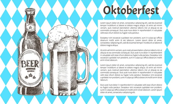 Μπύρας Oktoberfest αντικείμενα σετ χέρι εικονίδια — Διανυσματικό Αρχείο