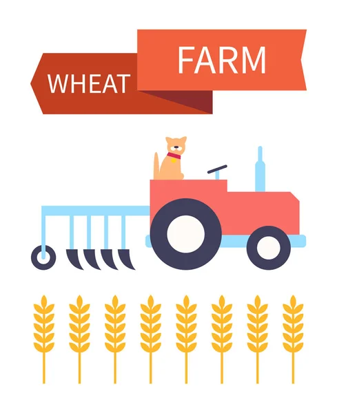 Vete Farm affisch med traktor vektorillustration — Stock vektor