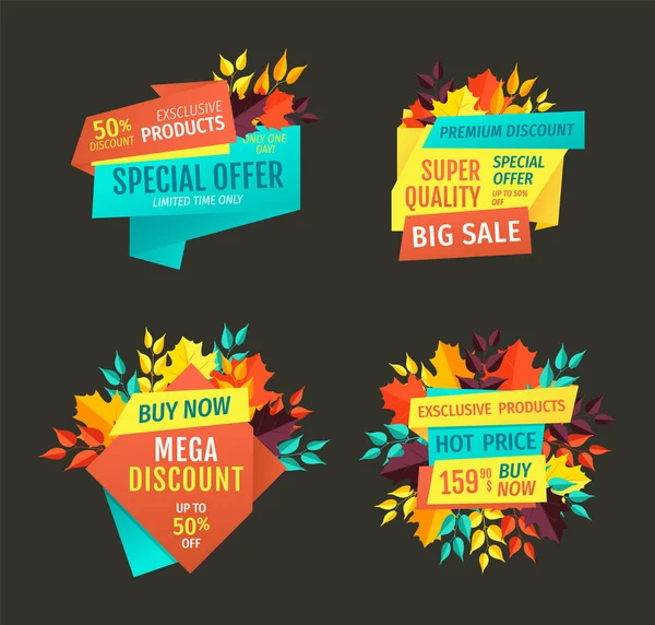 Special Offer and Mega Discount Vector Illustration — Stock Vector