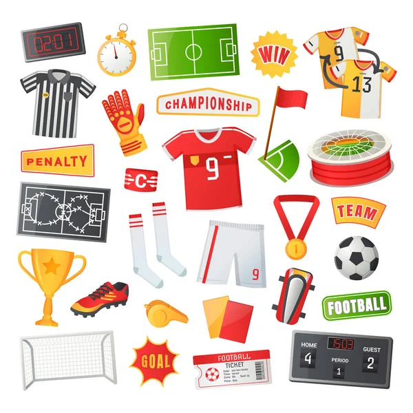 Fußball-Symbole Vektorbanner im Cartoon-Stil — Stockvektor