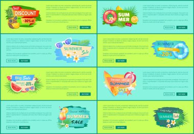 Yaz satılık pazarlık posterler illüstrasyon vektör