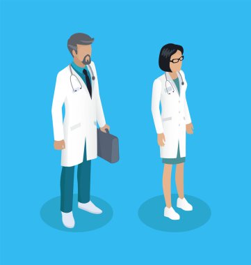 Vektör çizim tıbbi işçi insanlar koymak