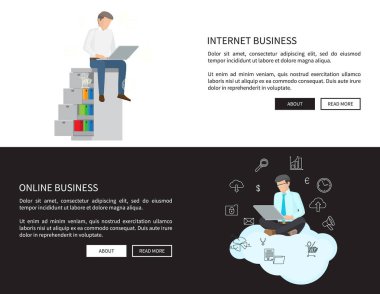 Online ve Internet iş vektör çizim