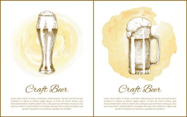 Craft Beer Objects Set Hand Drawn Vector Sketches clipart