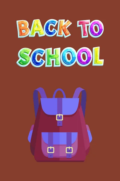 Полный рюкзак ткани на школьном плакате — стоковый вектор