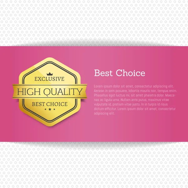 Best Choice Award Gold erbjudandet Premium Quality Label — Stock vektor